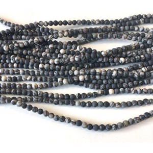 15 stk. 4 mm MAT Picasso agat perler